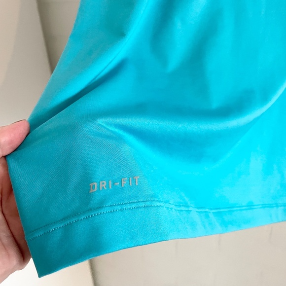 Nike Pro Womens Tank top Blue White Athletic Performance Racer back Sz L - Picture 7 of 13